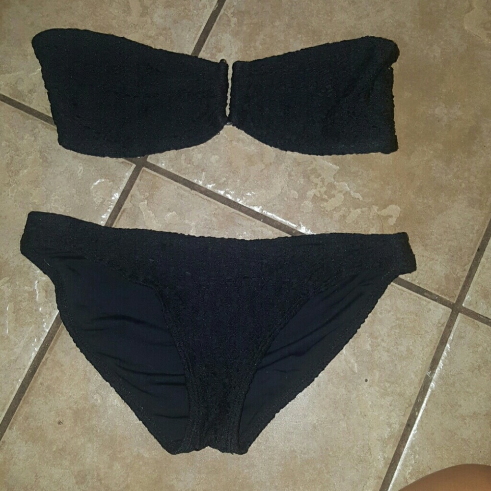 black crochet bikini